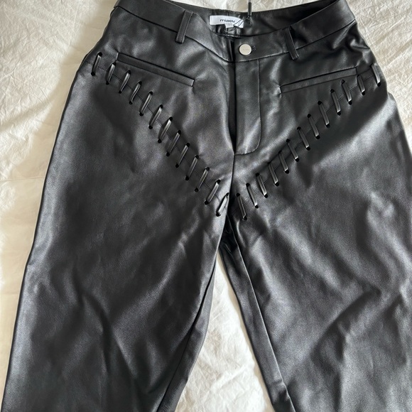 MIAOU Black Hannah Jewett Edition Jet Faux-Leather Trousers - Picture 4 of 7